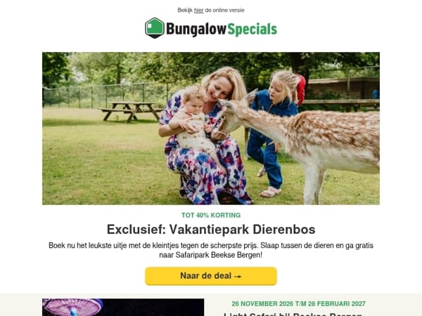 Vakantiepark Dierenbos: 30% korting