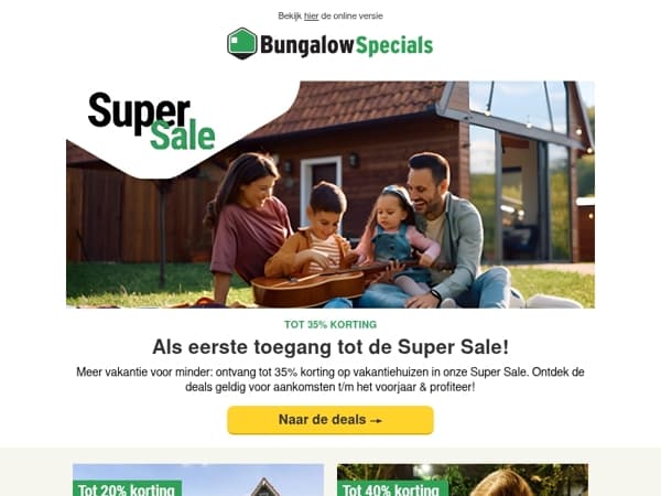 Exclusieve Super Sale toegang met korting tot 35%