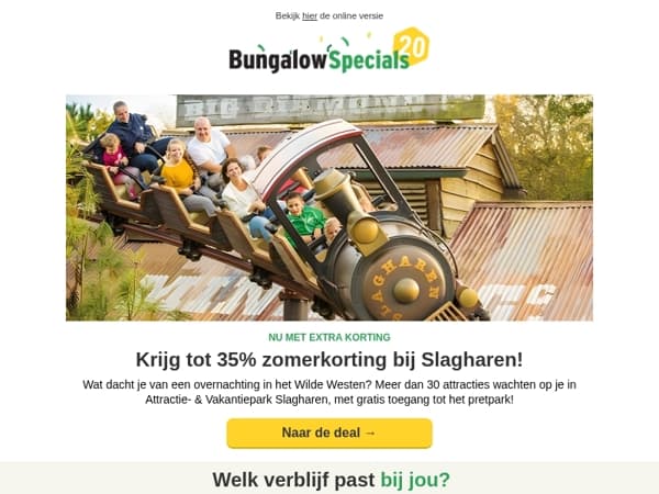 Slagharen geeft exclusieve korting tot 35%!