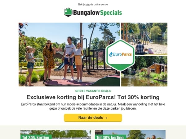 EuroParcs deals met exclusieve korting tot 30%!