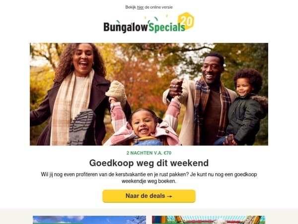 Dit weekend v.a. €70 nog weg