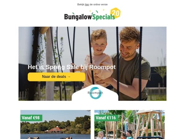 Pssst 👀 40% korting bij Landal & Roompot