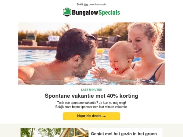 Krijg tot 40% last minute korting!