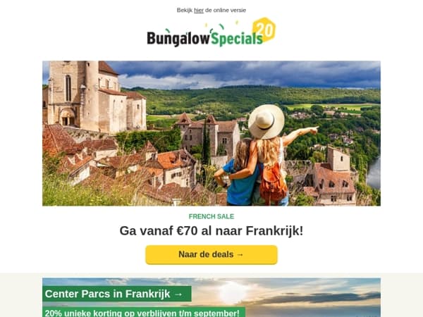 Al vanaf €70 naar Frankrijk!