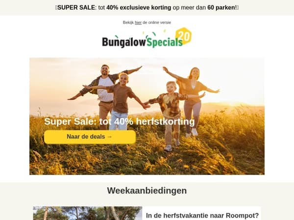 Jouw herst- of wintervakantie met 40% korting