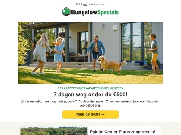 7 dagen weg onder de €500