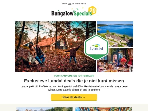 Grijp nu je kans: Landal tot 40% korting