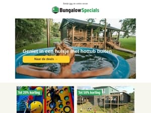 Tot 20% korting op huisje met bubbelbad!