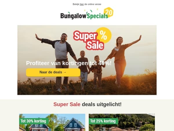 Tot 40% korting bij de Super Sale!