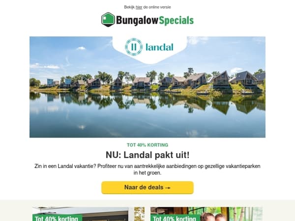 Bespaar nu tot 40% bij Landal