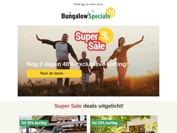 Alleen dit weekend nog tot 40% korting!