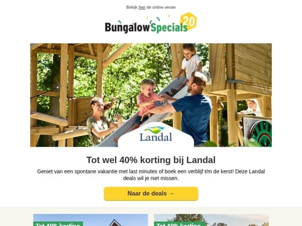Tot 40% korting bij Landal!
