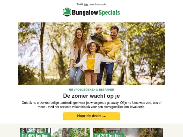 Vroeg boeken, meer besparen: tot 30%!