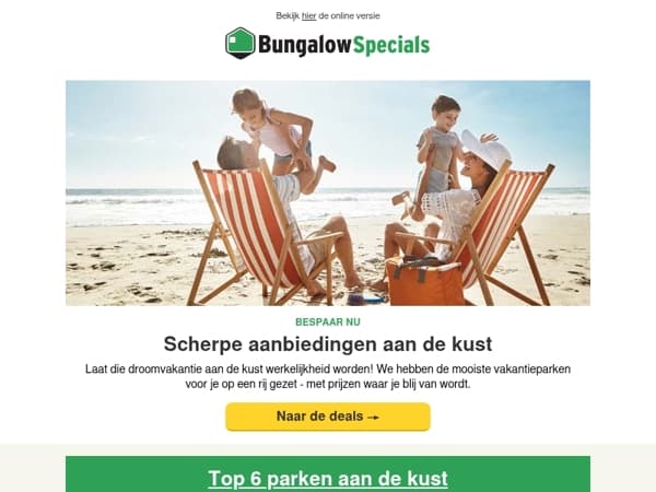 De mooiste vakantieparken aan de kust