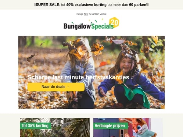 Laatste kans voor de herfstvakantie!