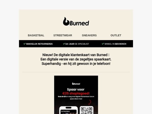 Nieuw bij Burned: de digitale klantenkaart 🧡 Scan & Spaar!