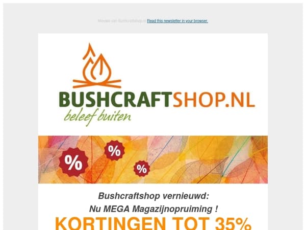 Mega Magazijnopruiming bij Bushcraftshop!