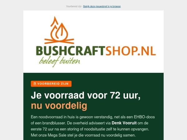🧭 Je voorraad voor 72 uur, nu voordelig