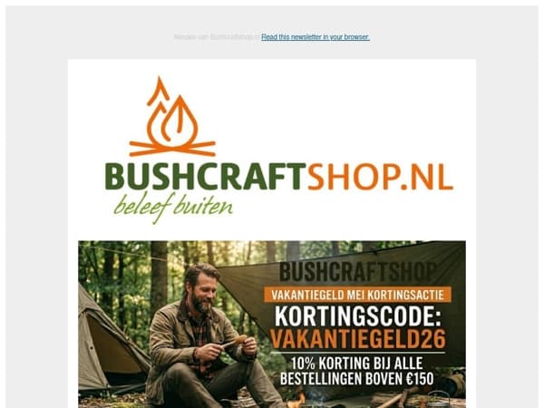 Bushcraftshop verhoogt de waarde van je vakantiegeld!