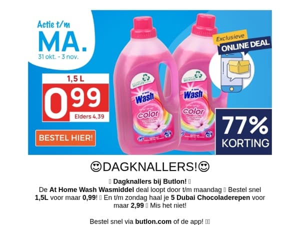 1,5L Wasmiddel voor 0,99!😍