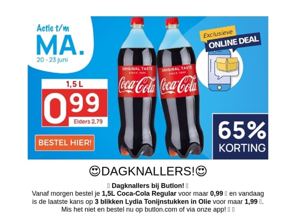 1,5L Coca-Cola voor 0,99!🫧