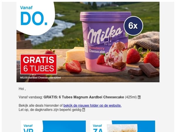 GRATIS: 6 Tubes Magnum Aardbei Cheesecake 😮