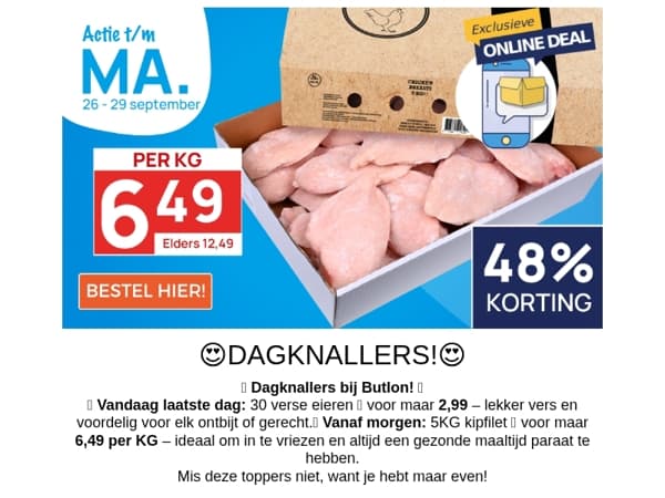 5 KG Kipfilet voor maar 6,49 per KG!🤑