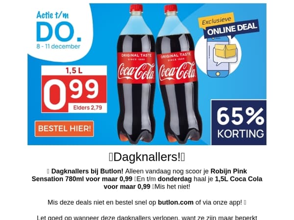 1,5L Coca-cola voor maar 0,99🥤