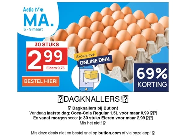 30 Stuks verse eieren voor maar 2,99🥚