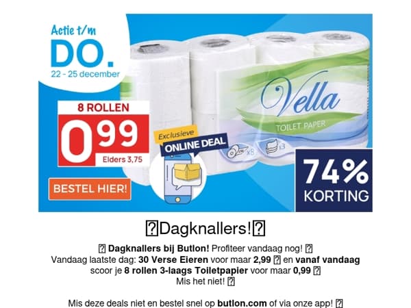 8 rollen Toiletpapier voor 0,99!🧻