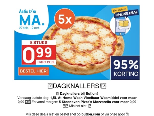 5 Pizza's voor 99 cent!🍕😱