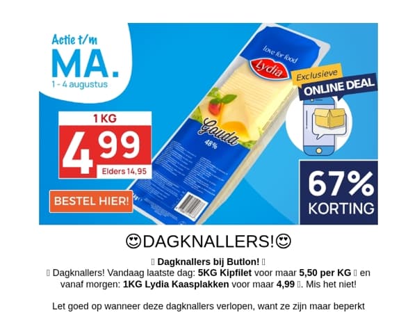1KG Kaas voor 4,99!🧀
