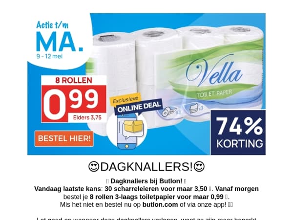 8 rollen Toiletpapier voor 0,99!🧻🤑