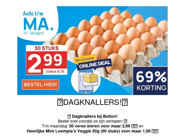 Wow, 30 eieren voor maar 2,99!😄