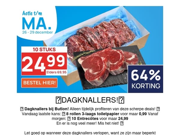 10 Entrecôtes voor 24,99!🥩
