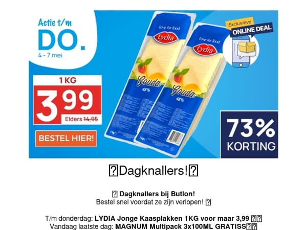 LYDIA Jonge Kaasplakken 1KG voor maar 3,99!🧀