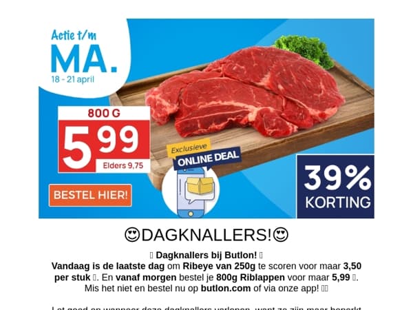 800G Riblappen voor 5,99!🥩