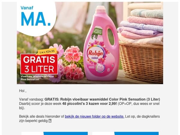 GRATIS! Robijn Wasmiddel (3 Liter) 🔥
