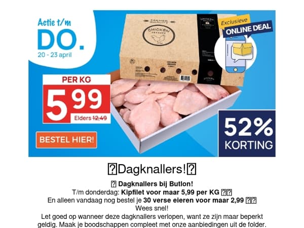 Kipfilet voor maar 5,99 per KG!🍗 Bestel nu!😃