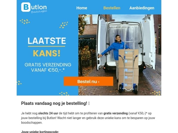 Laatste kans! Gratis verzending vanaf €50,- !