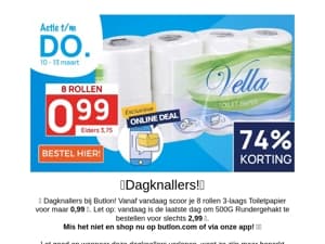 8 Rollen Toiletpapier voor 0,99!🧻