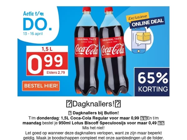 Coca-cola regular 1,5L voor maar 0,99🥤