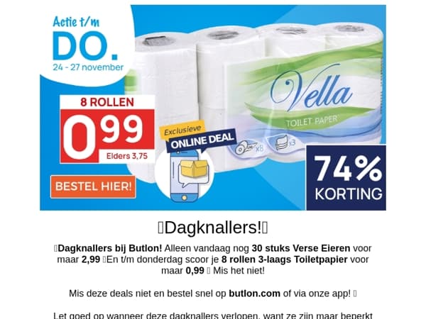 8 rollen Toiletpapier voor maar 0,99🧻