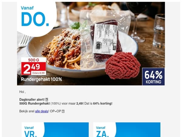 500G Rundergehakt: 2,49!