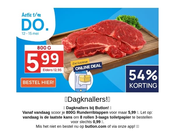 800G Runderriblappen voor maar 5,99!🥩