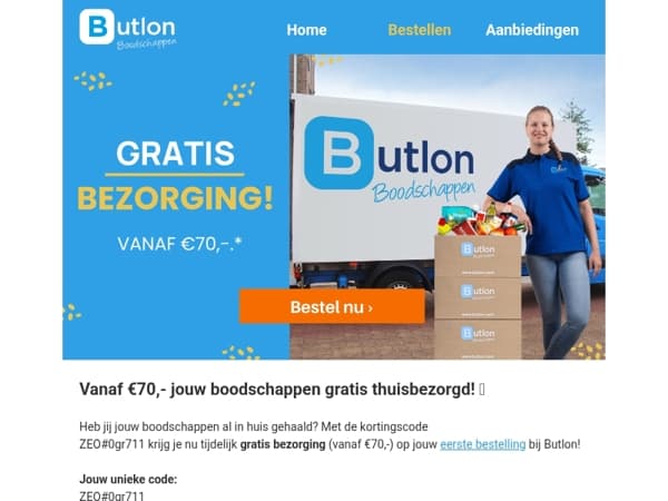 Gratis bezorging vanaf €70,- ! 😱