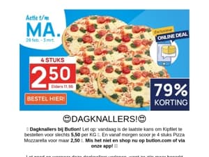 4 Pizza's voor 2,50!🍕