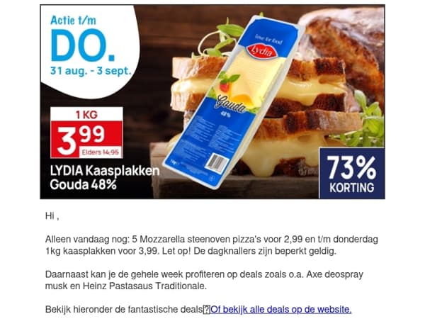 1kg Gouda kaasplakken voor 3,99! 🧀