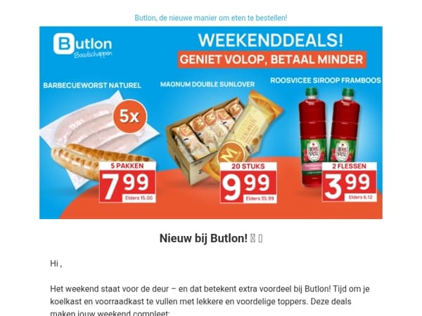 Weekenddeals bij Butlon!🩵