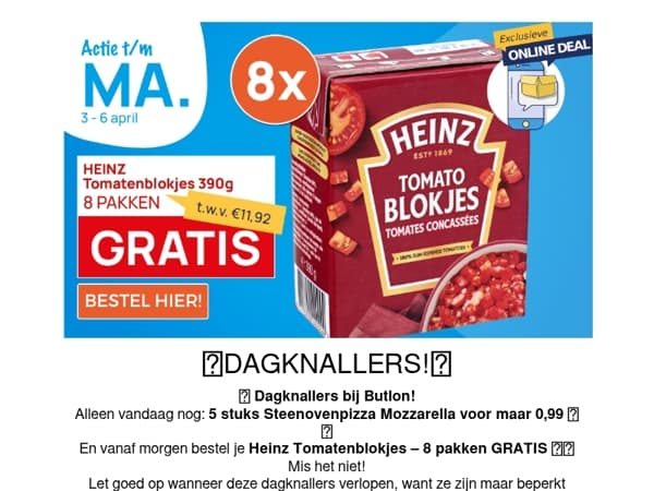 Heinz tomatenblokjes 8 pakken gratis!🍅🔥